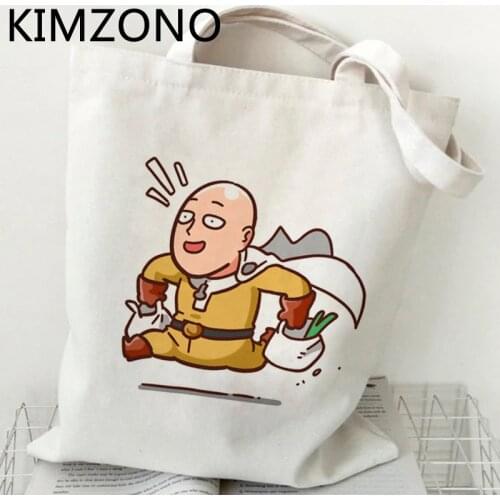 One Punch Man shopping bag eco canvas handbag bolsa bolsas de tela bag bolsas ecologicas ecobag fabric foldable custom