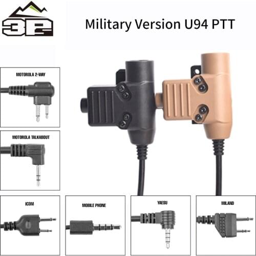 NEW U94 Tactical PTT for Original RAC TMC COMTAC Earmor Headset Hunting Military PTT Airsoft Fit Nato Plug Headphone Accessories