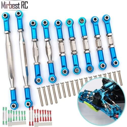 1:12 RC cars upgrade metal parts RC toy accessories 9pcs Adjustable length steering rocker rod for WLtoys 12428 FY-03 JJRC Q39