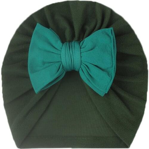 Solid Baby Cotton Beanies Cute Bear Ear Bowknot Turban Hats Sweet Soft 0-4T Elastic Caps for Newborn Baby Boy Girls Headwraps