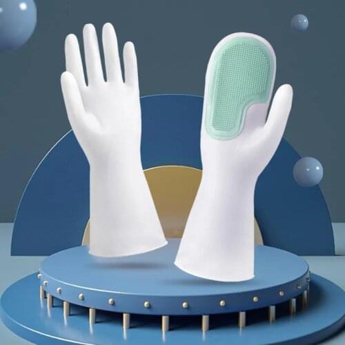 Dishwashing gloves dishwashing artifact decontamination non-slip kitchen cleaning tool waterproof silicone dishwashing brush