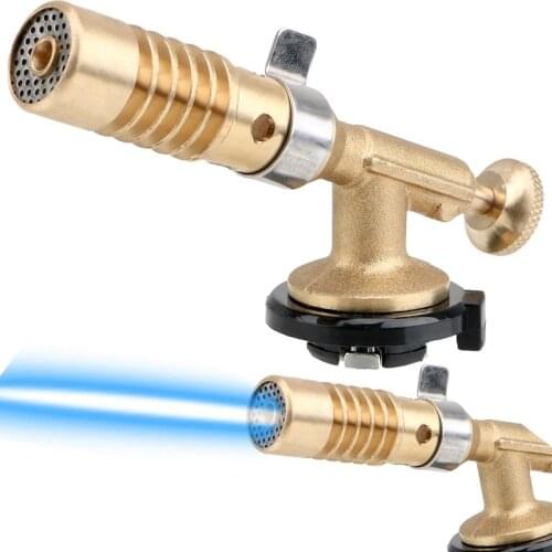 Portable Gas Torch Flame Gun Blowtorch Copper Flame Butane gas-Burner Lighter Heating Welding For Outdoor Camping BBQ Spray Gun