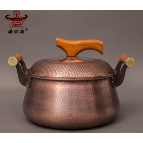 Thickened pure copper boiler stew soup porridge pot household electromagnetic furnace hot pot chafingdish noodle milk pan