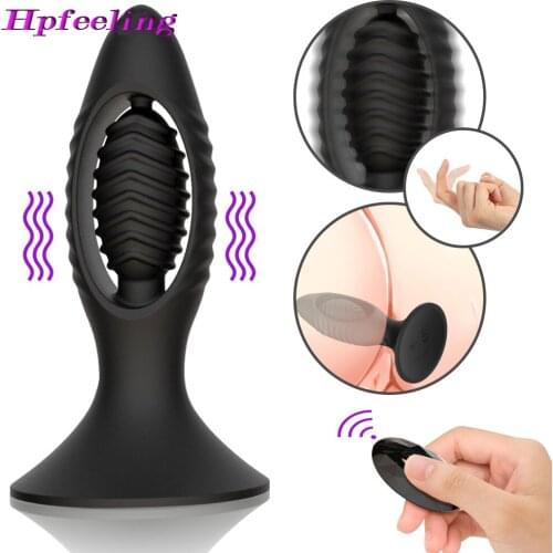 Hollow Butt Plugs Dildo Vibrator Prostate Massager Wireless Remote Control Anal Plug G-spot Stimulator Sex Toys For Man Woman