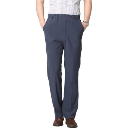 Hot Summer mens pants casual thin mens middle-aged elderly loose mens pants quick-drying sports long pants Casual trousers