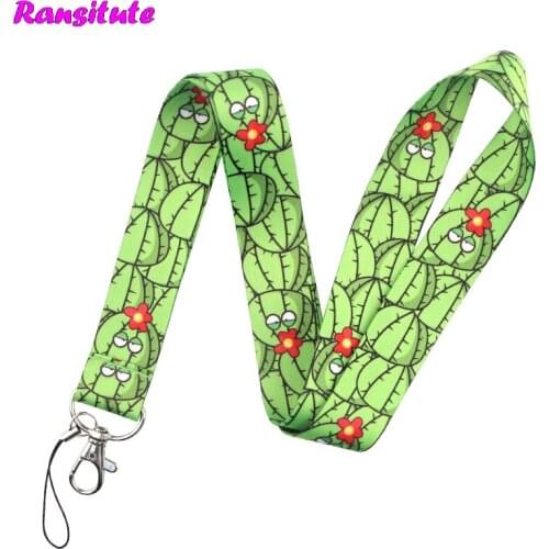 Ransitute Cactus Lanyard Multifunctional Mobile Phone Key Strap Lanyard Fashion Neckband Mobile Phone Decoration R696