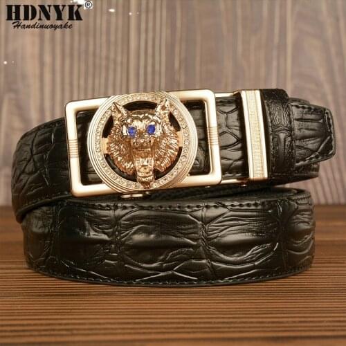 Factory Direct Brand Designer Belt Men High Quality Leather Belts Strap Male Fashion Wolf Dragon tiger Buckle Belt for Men