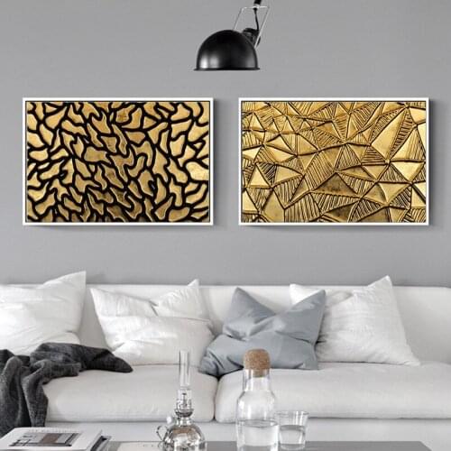 Retro Chassical Gold Bronze Home Decoration Canvas Painting Living Room Bedroom Wall Art Print Sea Wall Picture for Living Room