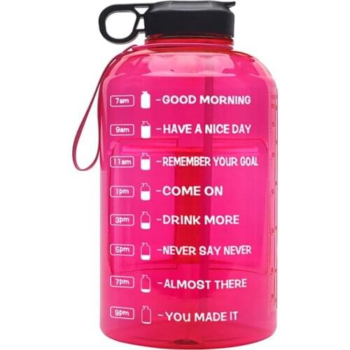 Gallon Motivational Water Bottle Leakproof BPA Sports Water Bottle With Straw For Fitness Outdoor Enthusiasts