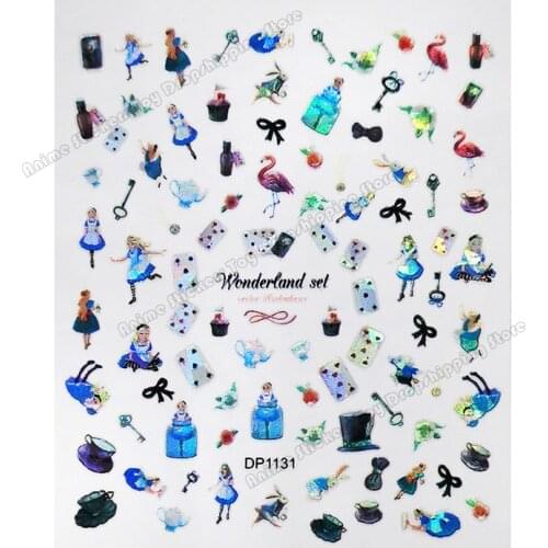 Disney Nail Stickers Girl StellaLou 3D Cartoon Princess Decal Laser Childrens Toys Manicure Accessories Cool Student Decoration