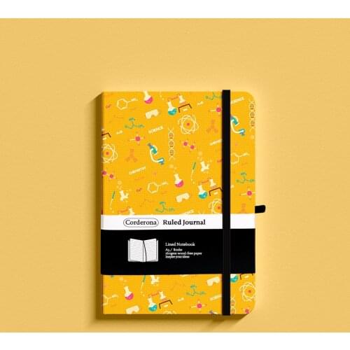 B6 Chemistry Doodle Dotted Grid Bullet Notebook Hard Cover Journal 160gsm Elastic Band Thick Paper Travel Diary Planner