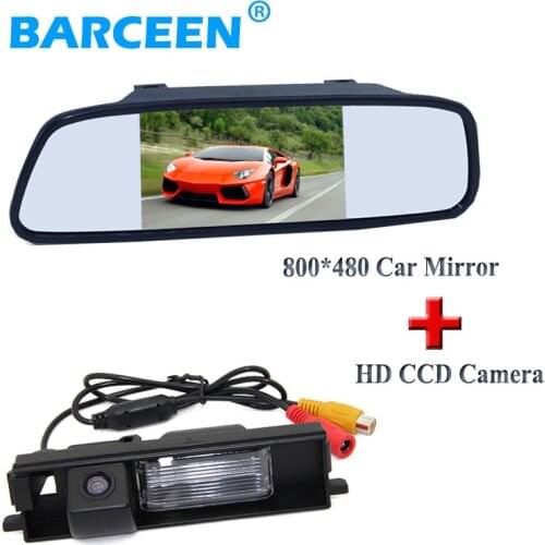 Bring parking line wire car rear view camera waterproof IP 69K night vision +5" car mirror monitor for Toyota RAV4 (2009~2012)