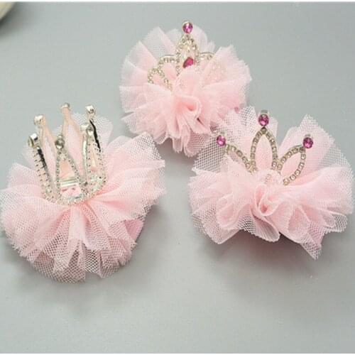1 PC Fashion Cute Girls Crown Princess Hair Clip Lace Rhineston Shiny Star Headband Hairpins Barrettes Headwear Hair Accessories