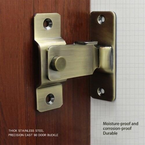 Right Angle Door Latch 90 Degree Slide Gate Hasp Latches Lock Flip Door Lock Buckle Barn Door Lock Furniture Hardware