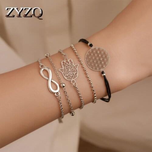 ZYZQ Eternity Women Daily Wear Bracelets Sets Euro Stylish Hand Accessories Wholesale Lots&Bulk Trendy Five Pieces Jewelry