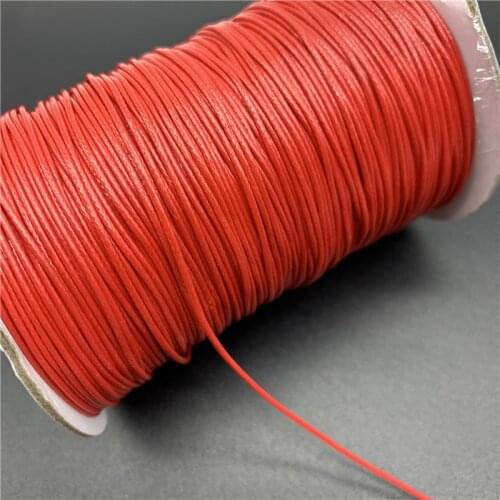 0.5mm 0.8mm 1mm 1.5mm 2mm Red Waxed Cotton Cord Rope Waxed Thread Cord String Strap Necklace Rope For Jewelry Making