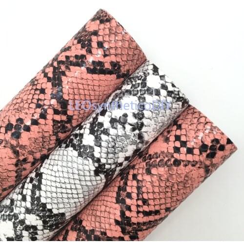 1PC 21X29CM Python Printed Synthetic Leather Fabric Leather Sheets, PU Leather For Making Bows LEOsyntheticoDIY R227A