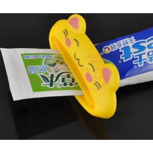 1Pcs Easy Squeeze Paste Dispenser Roll Holder Cute Animal Pattern Toothpaste Tube Squeezer Bathroom Toothpaste Accessories