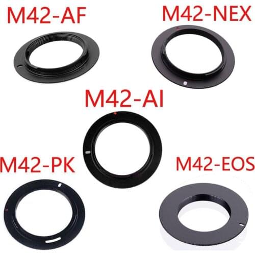 10pcs/lot For M42-EOS M42-AI M42-AF M42-PK M42-NEX Aluminum M42 Screw Mount Lens Adapter For Canon Nikon Sony pentax camera lens