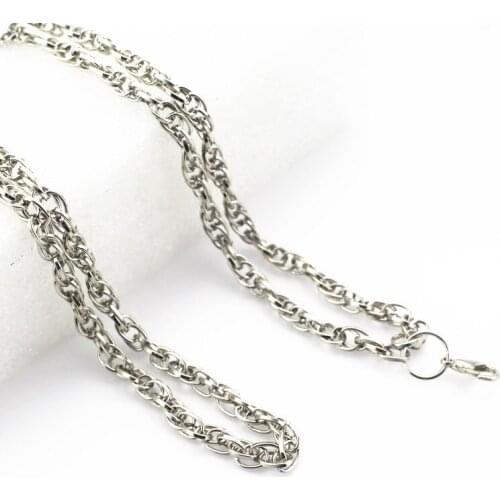 10pcs Silver Chains Necklace Jewelry Necklace 60cm Chains lobster clasp Necklace DIY Jewelry