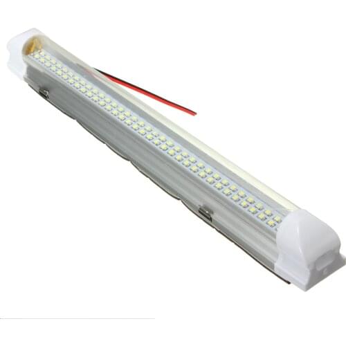 2x 12V 72 LED Car Interior Bar Lamp White Strip Lights for Van Caravan ON OFF Switch