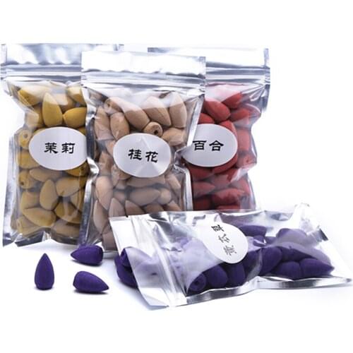 40pcs/Bag Incense Cones Backflow Tower Accessories Colorful Bullet Shape Incense Rose Sandalwood