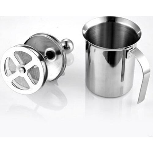 400ml Stainless Steel Milk Frother Double Mesh Milk Creamer Milk Foam