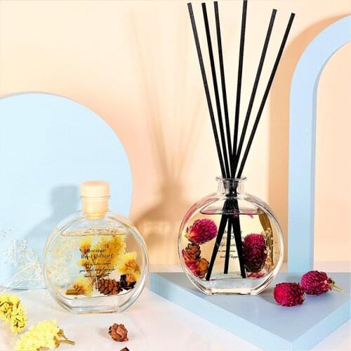 80ml Fragrance Oil Rattan Reed Diffuser Nature Flower Room Perfume Essential Home Car Portable Aroma Decoration Relieve Stress