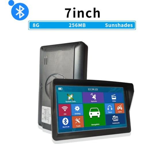 Car GPS navigator 7 inch HD FM Bluetooth voice trafflc alarm truck navigation 256M+8GB Navigation car latest Europe map