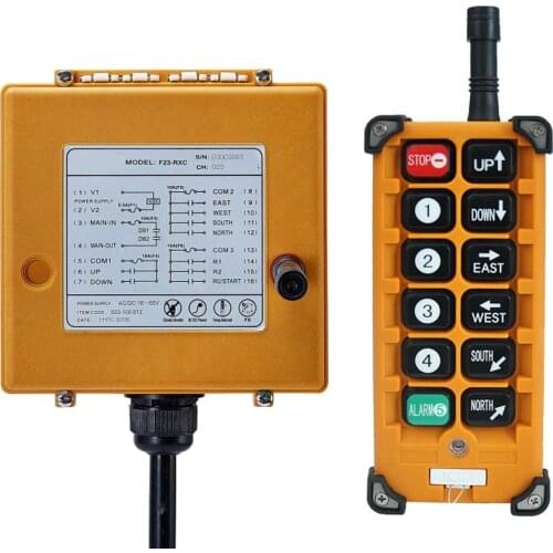 TELECRANE Wireless Industrial Remote Controller Radio Hoist Remote Control 1 Transmitter + 1 Receiver F23-A