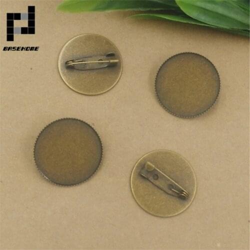 BASEHOME 5pcs Teeth Lace Brooch Settings Brooch Cabochon Base Blank Trays Bezel for 20/25/30mm Cabochons Cameo DIY Brooches