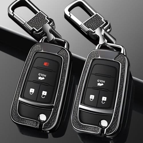 For Chevrolet Buick LaCrosse Regal 2011-2013 Zinc Alloy + Leather Remote Start Car Key Case Fob Cover Holder Auto Accessories