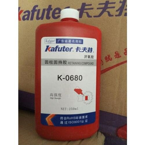 6pcs Kafuter 250ml K-0680 cylindrical parts retaining glue screws adhesive high strength anaerobic glue green