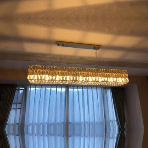 Crystal chandelier living room modern light luxury restaurant villa creative designer ring duplex building chandelier