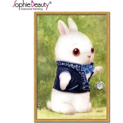 Sophie Beauty DIY diamond painting cross stitch Factory Outlet Handmade embroidery Needlework Mosaic Animal rabbit Clothing Arts