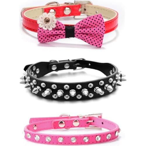 1pcPU Leather Dog Collar For Small Dogs Pets Accessories Chien Pinch Collar For Dogs Leash Pet Supplies Perros Mascotas Cachorro