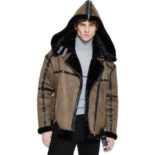 Vintage Motorcycle Suede Jacket Men Us Air Force Leather Bomber Jacket Mens Veste Thick Fleece Warm Hooded Russian Winter Coats