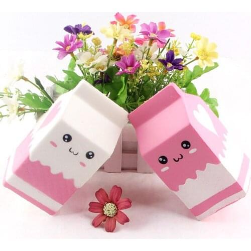 Kawaii Soft Squishy Charms Milk Bag Toy Slow Rising for Children Adults Relieves Stress Anxiety Cabinet Decor Anti Stress Toys