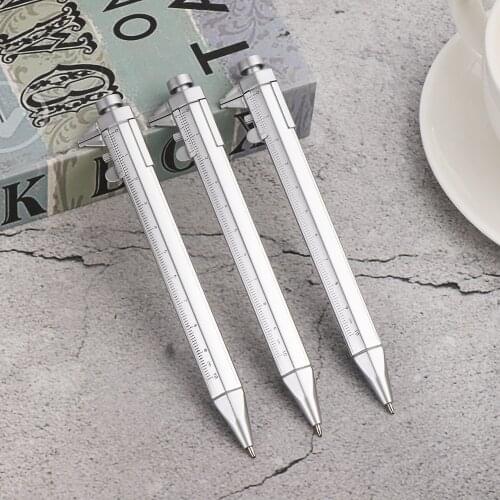 Multifunction 0.5mm Gel ink pen Vernier caliber roller pen Measuring Scale Ruler Pen stationery Ball point Office Supplies