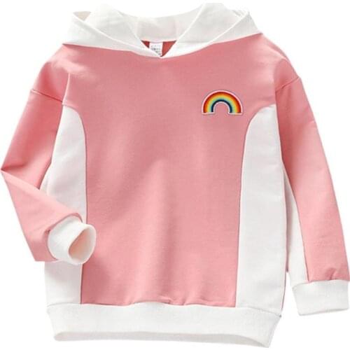 Fashion Children Girl Trend Hoodie Comfort Soft Long-Sleeves Daily Leisure Cotton Warm Clothes Embroidery Stitching