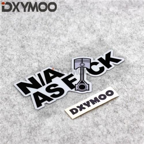 Motorcycle Bike Bumper Funny Letters Car Styling NA As No Good JDM Original Pistion Decorate Stickers 3M 17x8cm