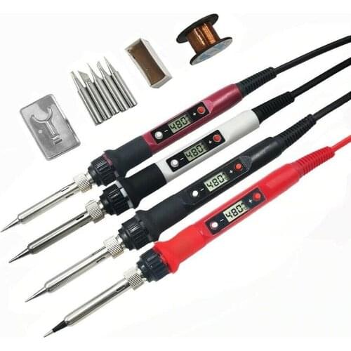 Soldering Iron Kit Electric 110V 220V Temp Adjustable Solder Gun Welding 60W 80W