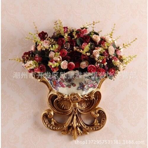 Handicraft wall hanging vase European resin antique wall decoration wall decoration gift flower vase