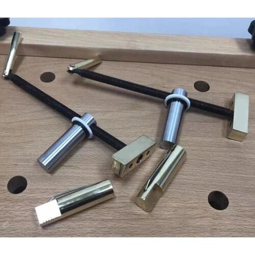 Woodworking Desktop Clip Brass Fast Fixed Clamp Clip Fixture Tool kit For 19MM Hole Woodworking Benches Joinery Carpenter Tool