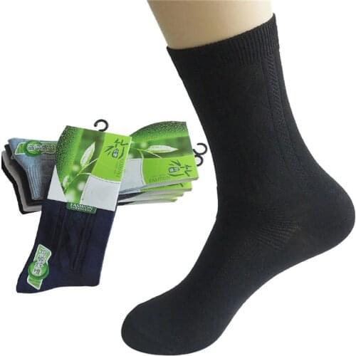 6 Pairs/lot Mens Socks Bamboo Fiber Anti-Bacteria Anti-odor Male Short Socks Men Solid Color Black Sock Meias Calcetines Hombre