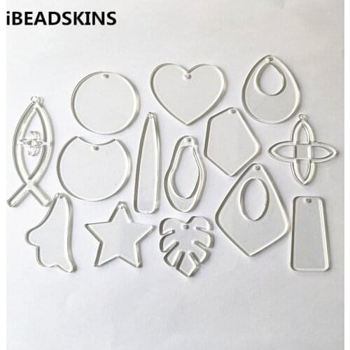 New arrival! 100pcs Clear acrylic Various designs shape charm/Connectors for Necklace,Earrings parts,hand Made Jewelry DIY