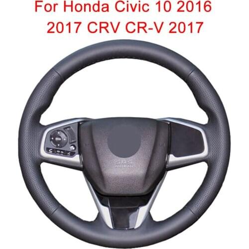 Customized Original Car Steering Wheel Cover For Honda Civic 10 2016 2017 CRV CR-V 2017 Artificial Leather Steering Wheel Wrap