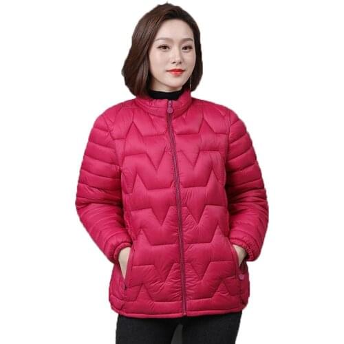 Middle-aged and Elderly Womens Autumn Winter Jackets Women Cotton Coat Short Lightweight and Soft Warm Jacket Plus Size 5XL