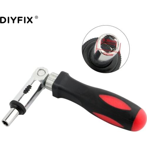 DIYFIX 1/4" Ratchet Screwdriver Portable Hex Left/ Right 180 Degree Rotating Screwdriver Interface Lock Disassemble Drive Tool