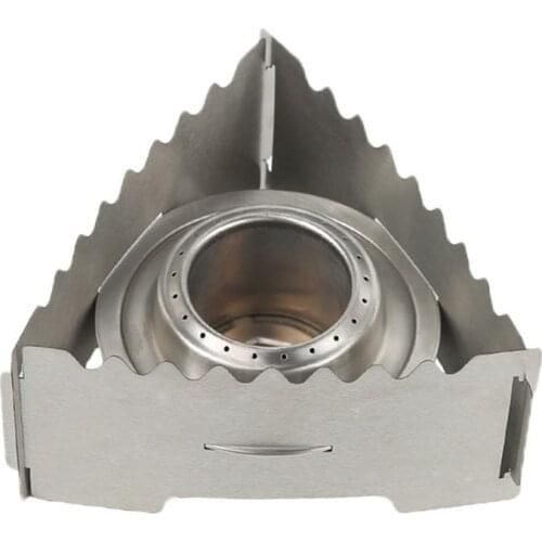 Outdoor Alcohol Stove Mini Kitchen Spirit Stove Camping Stainless Steel Furnace Windproof Windshield Picnic Solid Liquid Cooker